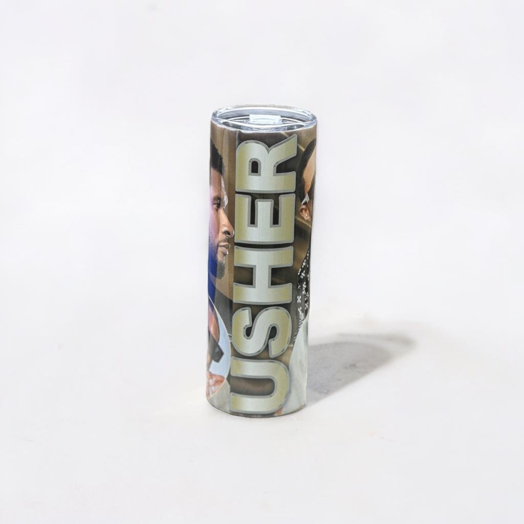 20 oz Usher Design Tumbler with Straw